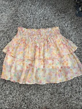 MINKPINK Pastel Floral Tiered Ruffle Mini Skirt